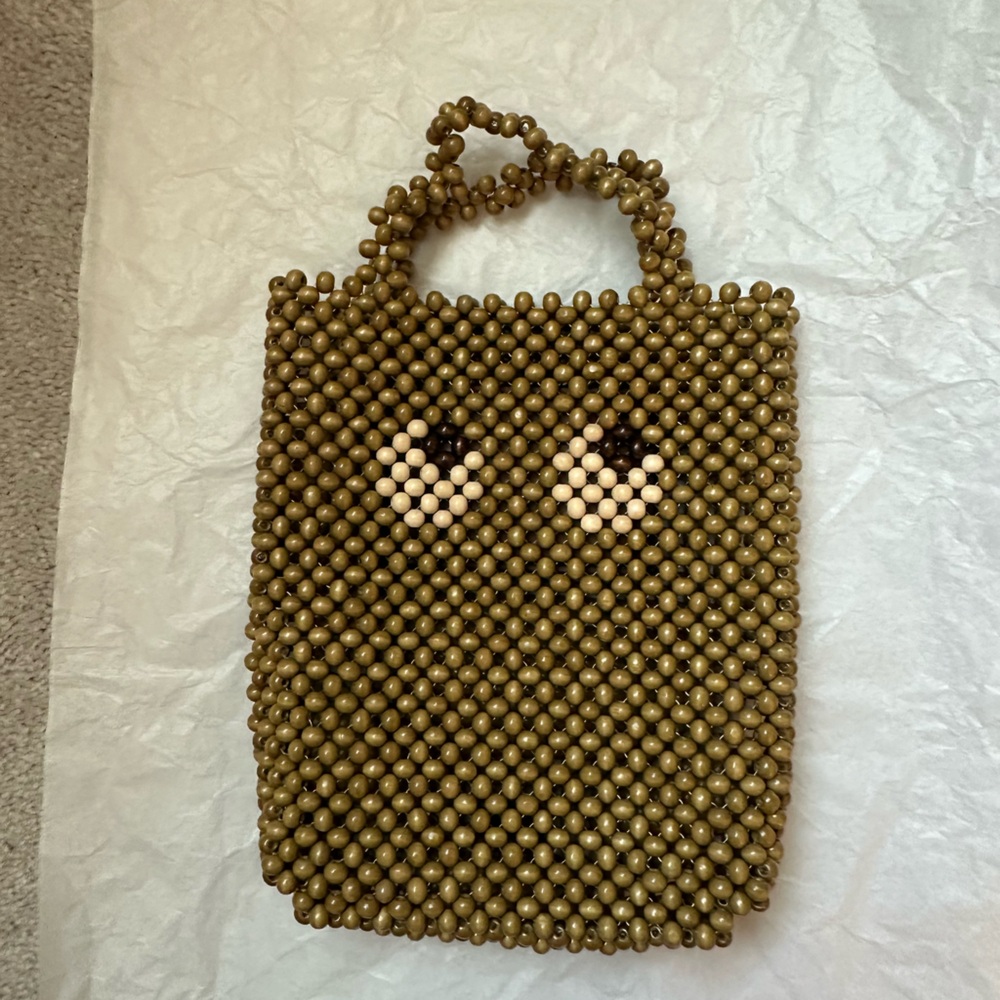 Anya Hindmarch Brown Beaded Mini Bag with White Eye Detail - Picture 4 of 6
